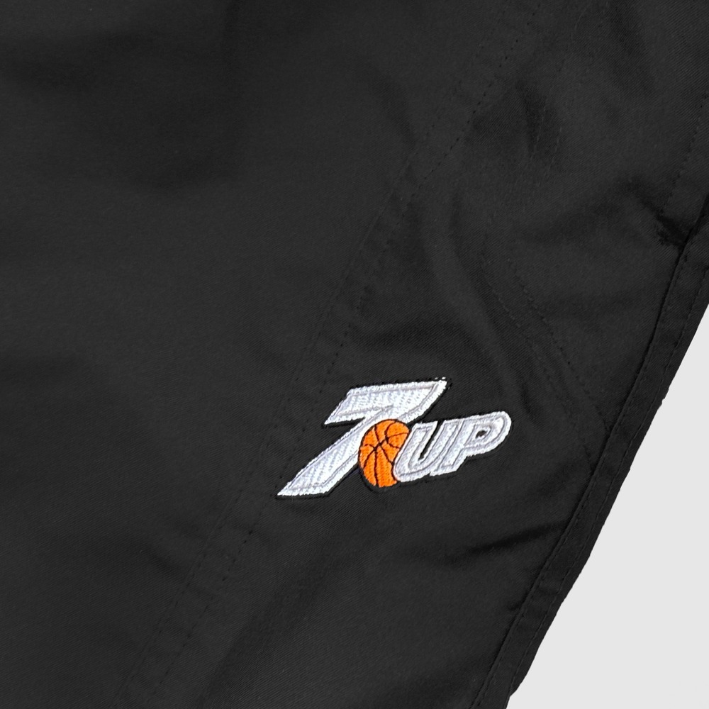 Vintage 90s 7UP Black Basketball Track Pants Mens L Zipper Leg Swishy Straight